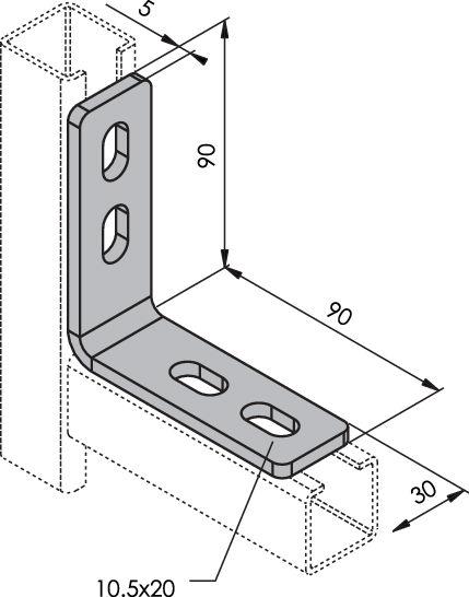 Eckwinkel UNI-LH UNI-LH-90°
