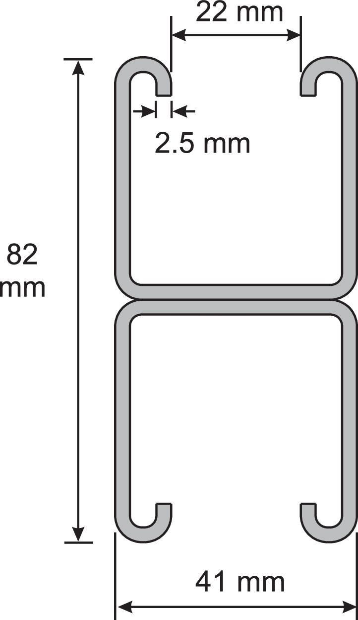 Rail profilé CH-IBMB - lourd CH-IBMB-10/2/6-41x82