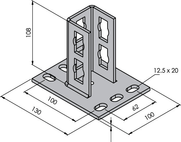 Schienenfuss TQ-CAH TQ-CAH 41/41 (6-Loch)