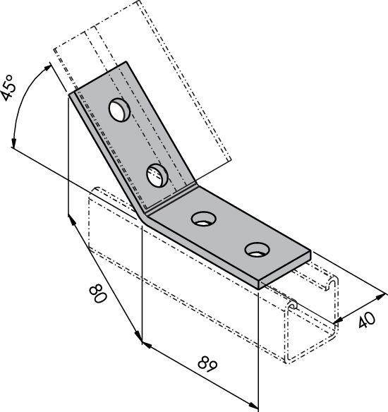 Winkelverbinder 45° P1074-E (4-Loch)