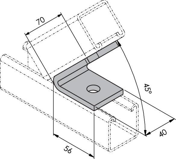 Winkelverbinder 45° P1186-E (2-Loch)