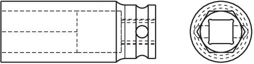 Douille impact long SLN-L-3/8" SLN-L SW 19- 3/8"