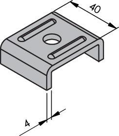 Plat pour rail P 1062-G P1062-G Ø11 mm zu M10