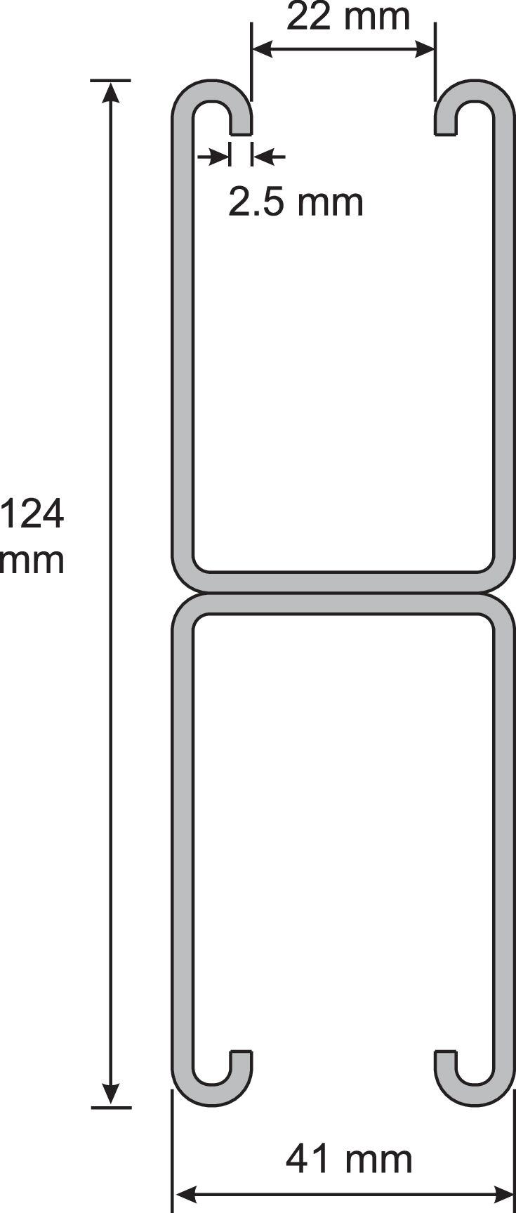 Rail profilé CH - lourd CH-15/2/6-41x124