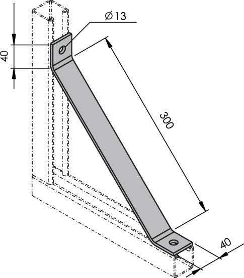 Kniestrebe 45° KO-300/45°