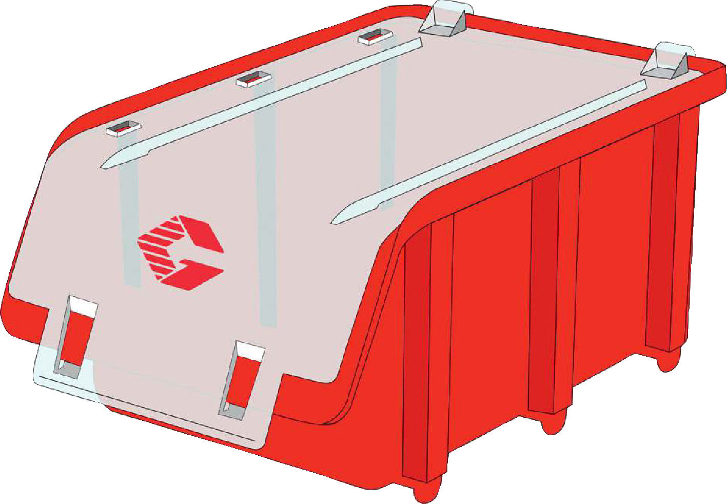 Sichtlagerkasten SLK rot komplett SLK 2L