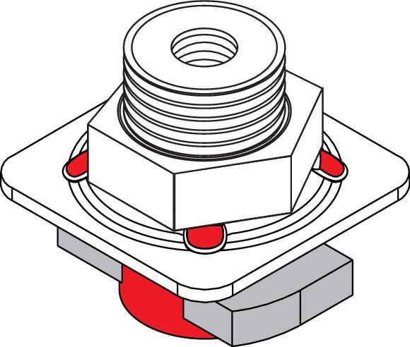 Schienenfrosch mit Aussengewinde SQ-AG-E SQ-AG-E 1/2"