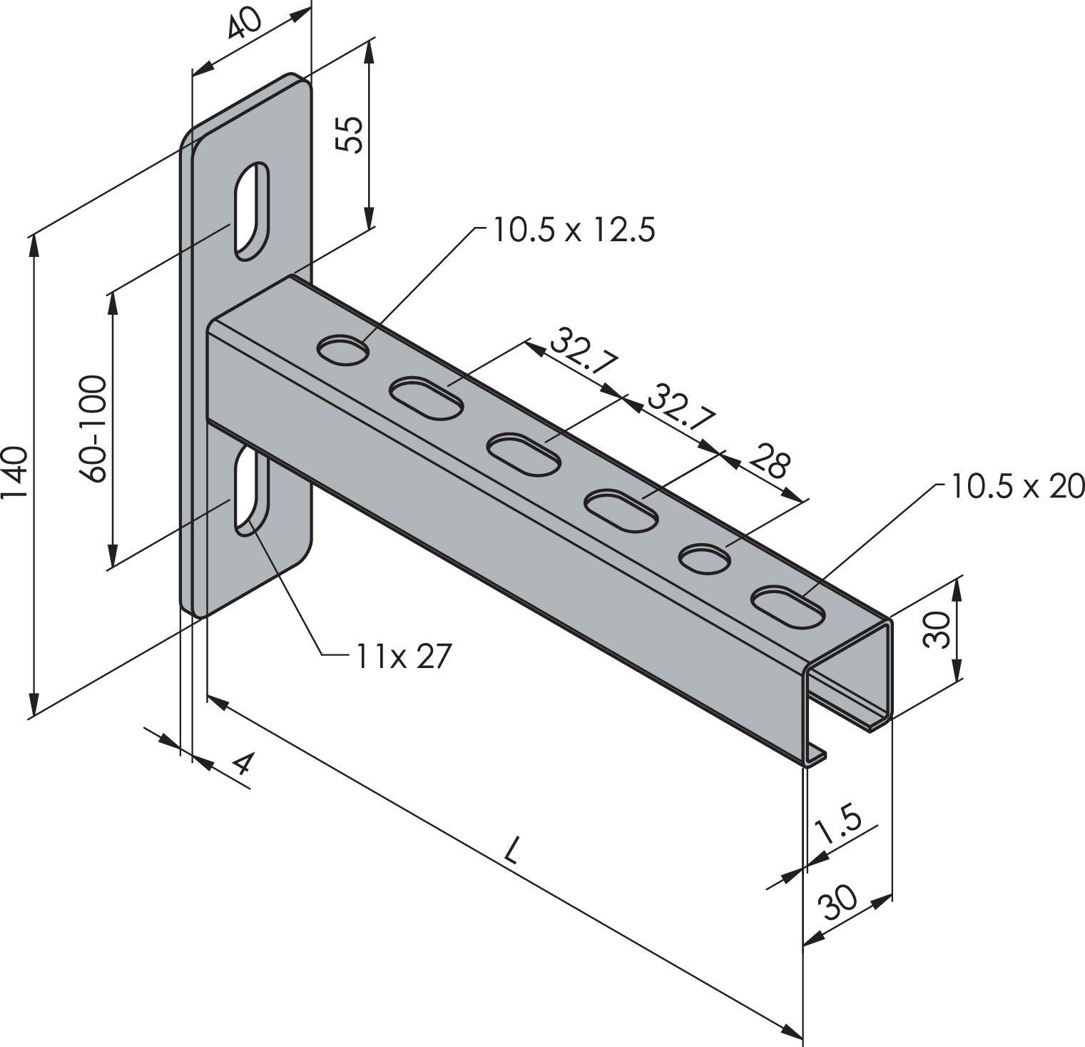 Wandausleger CA-30/30