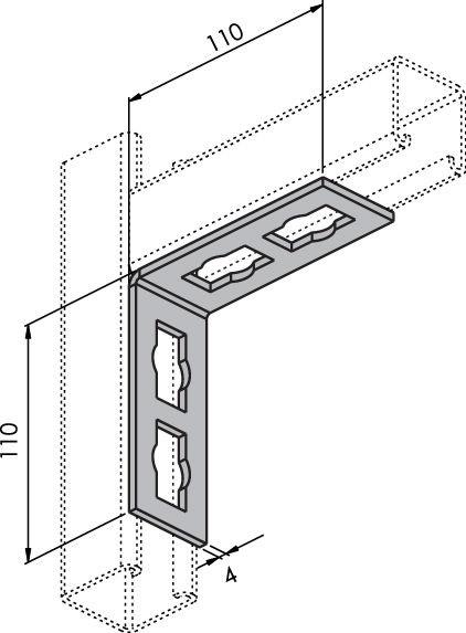 Eckverbinder TQ-L4-E (4-Loch)