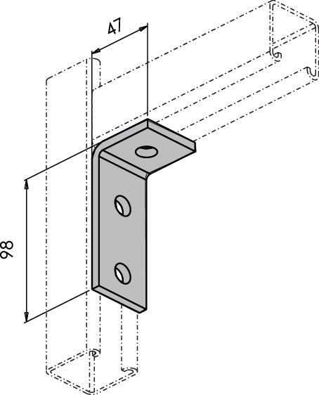 Eckverbinder P1346-HDG (3-Loch)