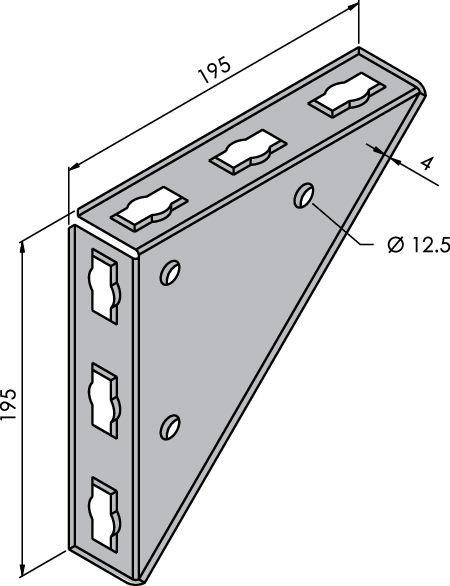 Equerre triangulaire TQ-KO TQ-KO-195/195